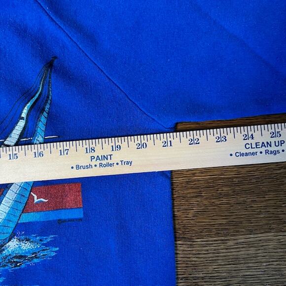 VTG 80s Miller Sanibel Island Crewneck Sweatshirt Adult L Blue Sailing Ocean USA - Picture 7 of 9